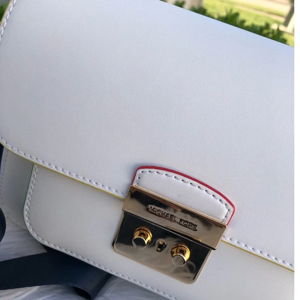 Michael Kors Sloan Editor Leather Messenger Crossbody Rainbow - Picture 8 of 16